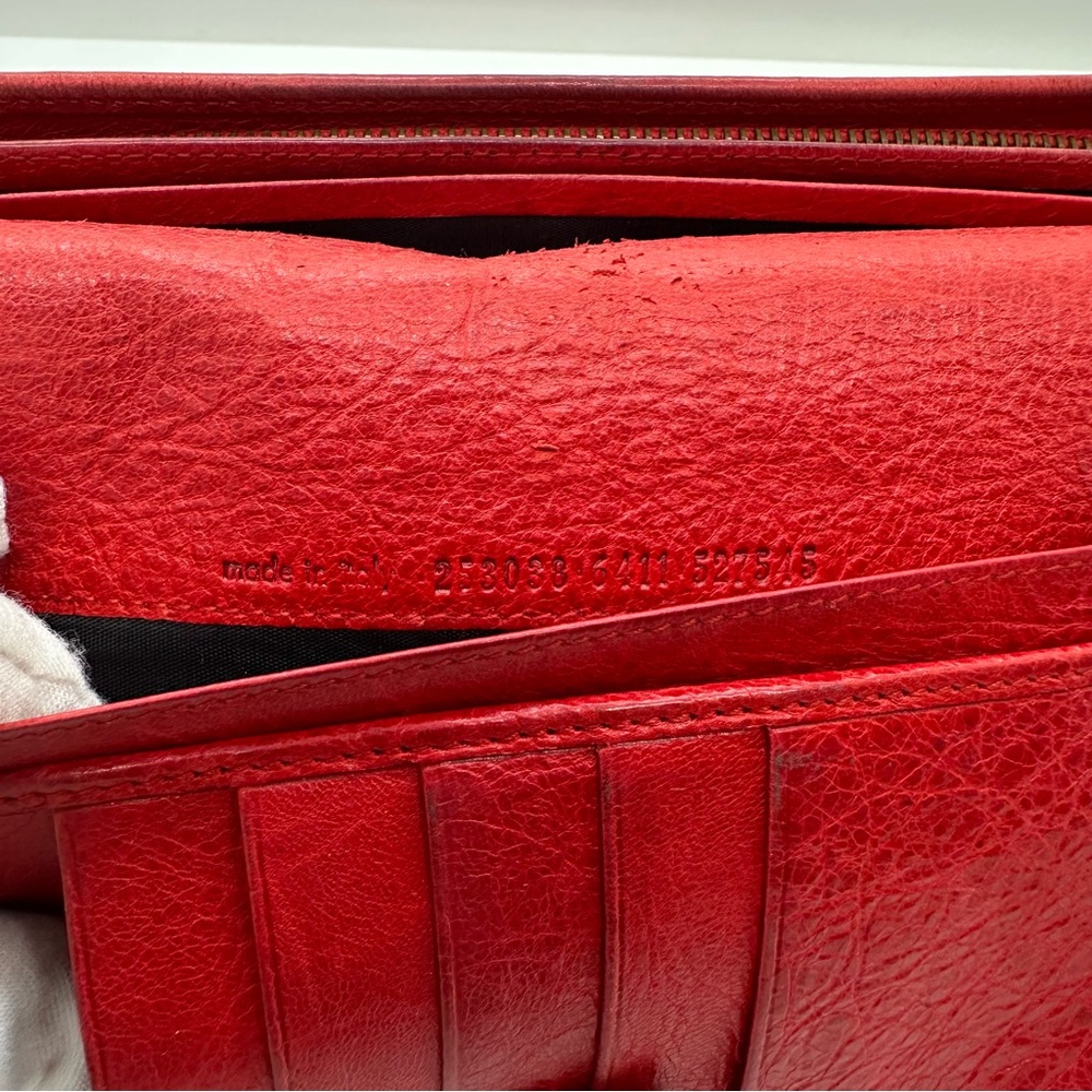 Balenciaga | Red Agneau Classic Hardware Money Long Continental Wallet - Picture 4 of 13